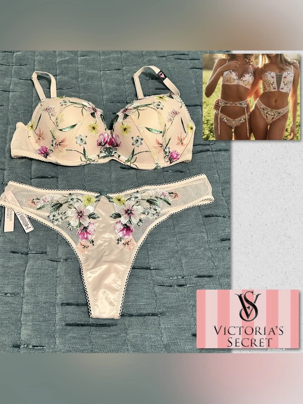 Victoria's Secret Dream Angels Floral Embroidered Set